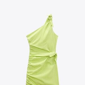 Zara Lime Green One-Shoulder Dress
